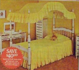 This is the Sears French Provincial suite, with a different canopy and bedspread. Though some of the pieces were different from mine, it was the same design.