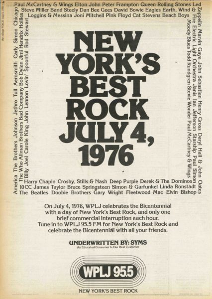 WPLJ - NY's Best Rock 7/4/76