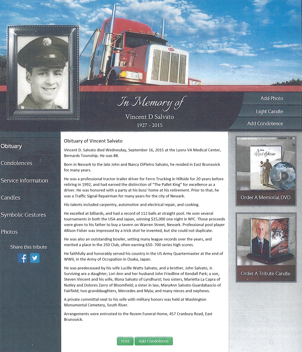 Dad's Obituary